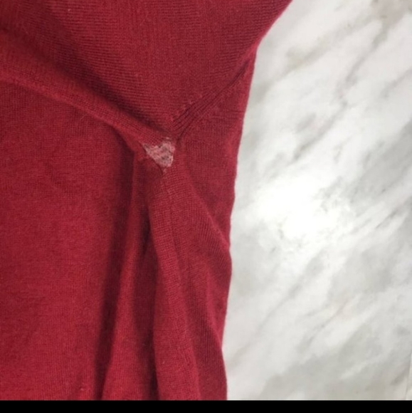 Akris Punto Fooler/Twofer Built-In Cardigan Top - Size 4 - 100% Wool, Red, Mock - Picture 5 of 6